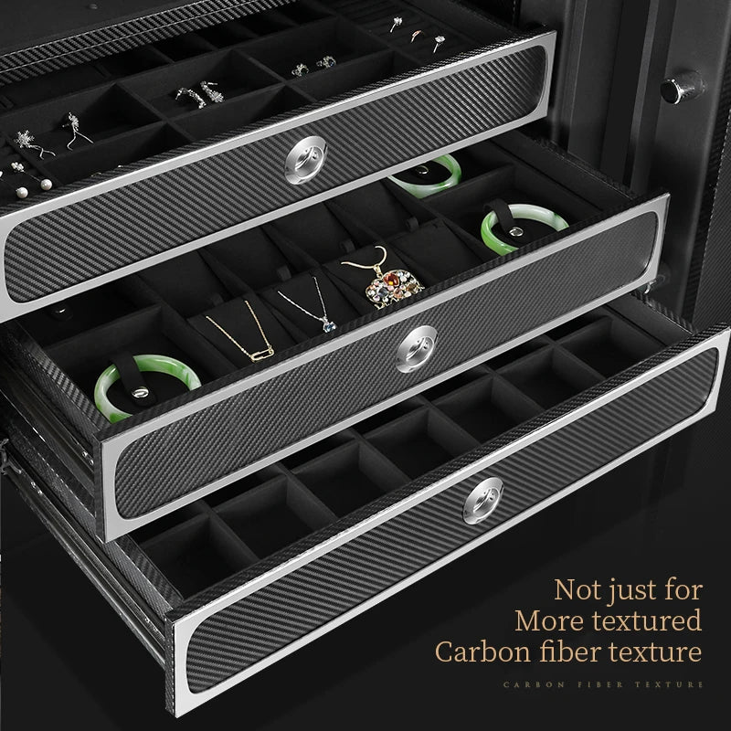 Remontoir pour montres, 'boite a montre' coffret montre coffret à bijoux avec système antivol, écran tactile LCD et déverrouillage par empreinte digitale, avec personnalisation du logo.