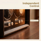 Remontoir automatique pour montres — Coffret de rangement et de présentation vertical pour collection, finition bois foncé, avec 6 emplacements pour montres mécaniques.