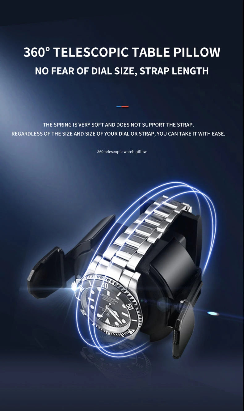 Remontoir en bois 'boite a montre' coffret montre avec capacité de 12, 24 ou 30 montres, ouverture par empreinte digitale, moteur silencieux Mabuchi et compartiments de rangement sécurisés.