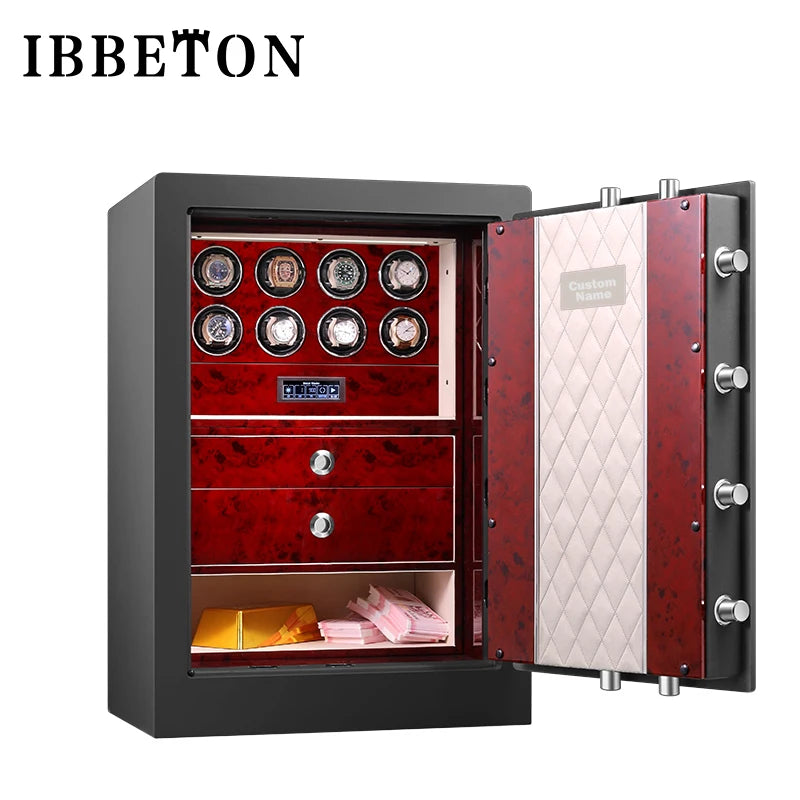 Remontoir pour montres, 'boite a montre' coffret montre coffret à bijoux avec système antivol, écran tactile LCD et déverrouillage par empreinte digitale, avec personnalisation du logo.