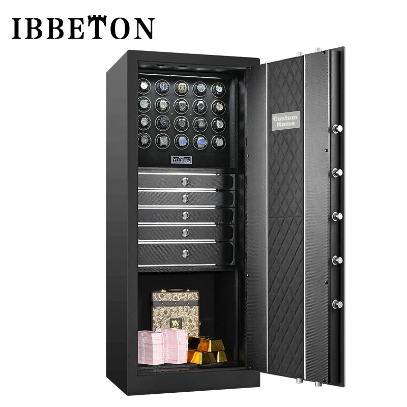 Remontoir pour montres, 'boite a montre' coffret montre coffret à bijoux avec système antivol, écran tactile LCD et déverrouillage par empreinte digitale, avec personnalisation du logo.
