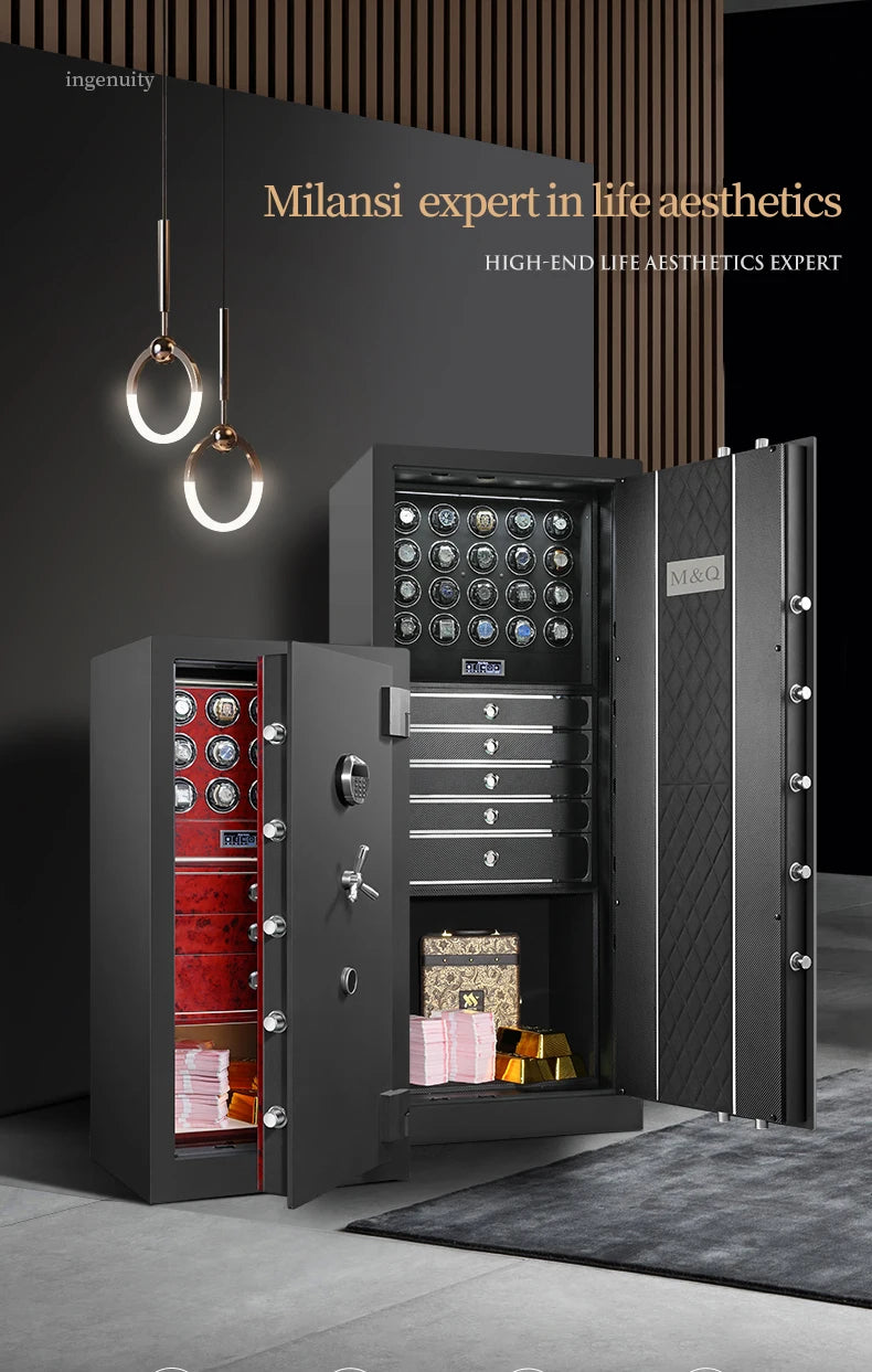 Remontoir pour montres, 'boite a montre' coffret montre coffret à bijoux avec système antivol, écran tactile LCD et déverrouillage par empreinte digitale, avec personnalisation du logo.
