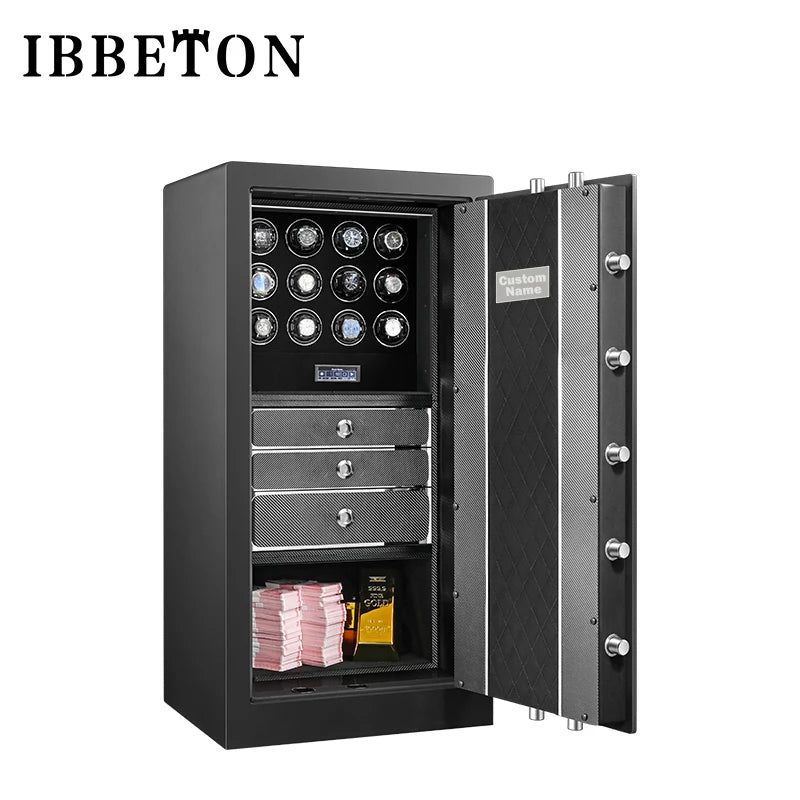 Remontoir pour montres, 'boite a montre' coffret montre coffret à bijoux avec système antivol, écran tactile LCD et déverrouillage par empreinte digitale, avec personnalisation du logo.