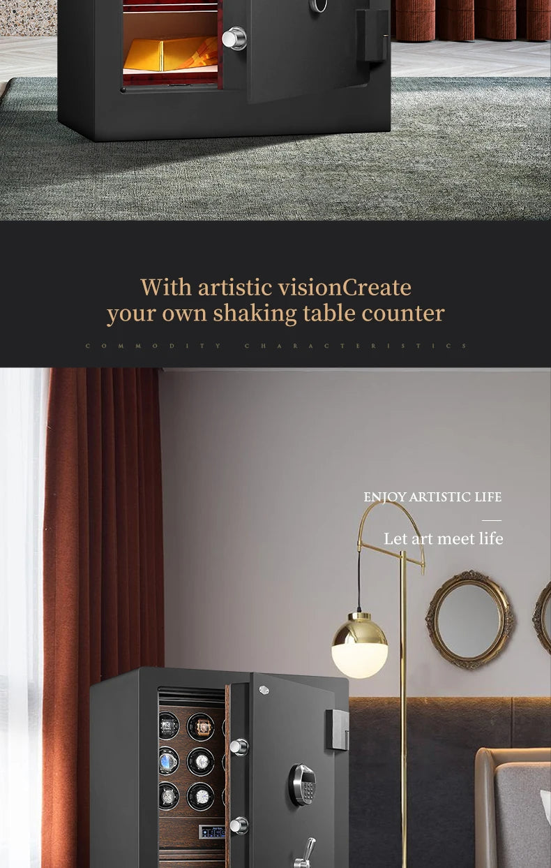 Remontoir pour montres, 'boite a montre' coffret montre coffret à bijoux avec système antivol, écran tactile LCD et déverrouillage par empreinte digitale, avec personnalisation du logo.