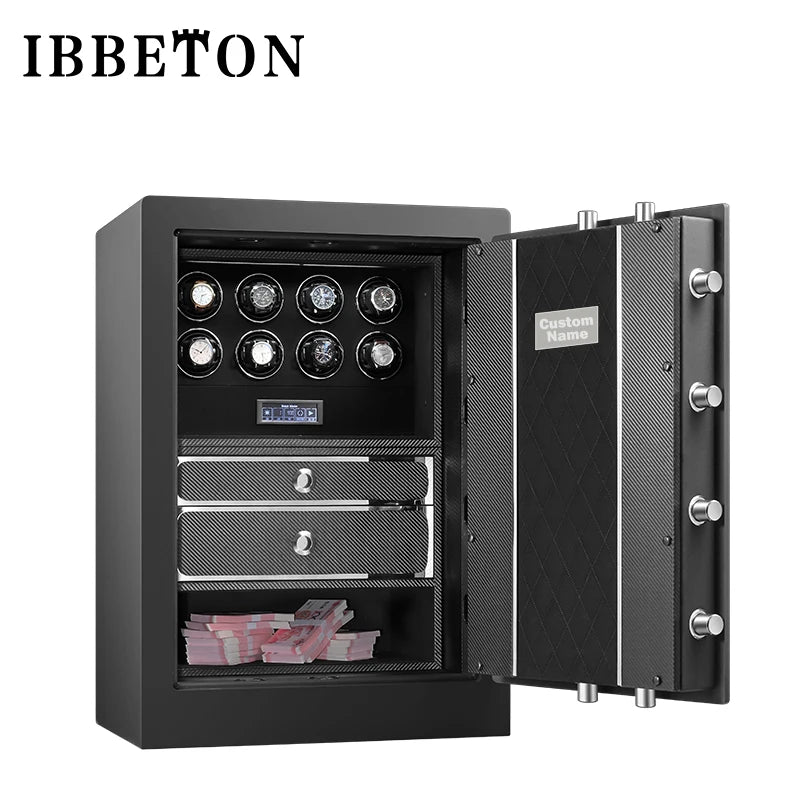 Remontoir pour montres, 'boite a montre' coffret montre coffret à bijoux avec système antivol, écran tactile LCD et déverrouillage par empreinte digitale, avec personnalisation du logo.