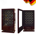 Remontoir en bois 'boite a montre' coffret montre avec capacité de 12, 24 ou 30 montres, ouverture par empreinte digitale, moteur silencieux Mabuchi et compartiments de rangement sécurisés.